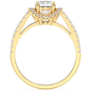 Bague de fiançailles REYES, dernier design, or jaune 14K 18K, diamant de laboratoire taille ronde 1 carat, cadeau de luxe pour anniversaire, bijoux - Product Image 6