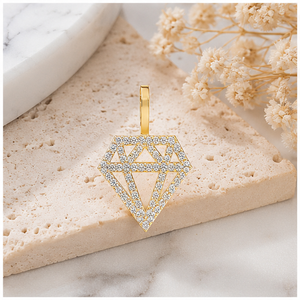 Silver Lab Grown Diamond Geometric Pendant Necklace 925 Sterling Silver Fine Jewelry Custom Design Gift Elegant Daily Wear <b>Prime</b> - Product Image 5