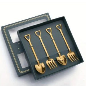 Ensemble d'outils de cuisine personnalisés, ustensiles écologiques, outils de service en bois et métal doré, cuillère à salade, ustensiles de cuisine, couverts - Product Image 3