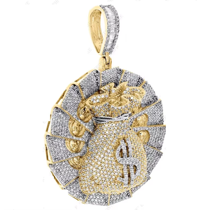 Colgante de Bolsa de Dinero con Incrustaciones de Diamantes, en Tono Dorado y Plateado, Estilo Hip Hop, para Hombres y Mujeres - Product Image 2