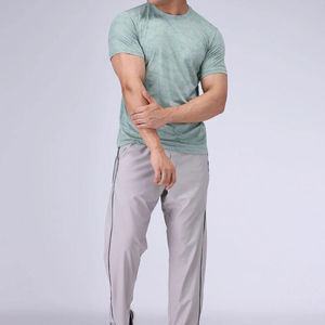 Men's Light <b>Green</b> Short Sleeve O-Neck Slim Fit Quick Dry Knitted Casual <b>T</b>-<b>Shirt</b> - Product Image 2