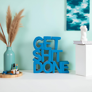 Décoration de table esthétique bleue peinte à la main, idéale pour la maison, le bureau ou la salle d'étude, décoration de chambre originale. - Product Image 2