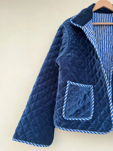 Veste kimono en velours de coton 100% faite à la main |   Vêtement d'automne/hiver respirant, écologique, à séchage rapide, anti-plis, avec poche avant - Product Image 4