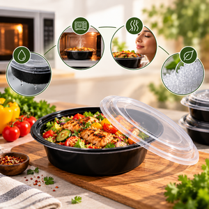 Contenedor de Alimentos de PP de 470 ml, Libre de BPA, a Prueba de Fugas, 100% Seguro para Comida para Llevar, para Restaurantes, Cocinas en la Nube y Entrega de Alimentos - Product Image 2