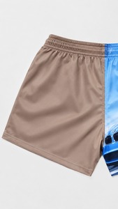 Shorts de Rugby Sublimados de Poliéster Ecológico de Dos Tonos con Logotipo Personalizado Directo de Fábrica al Por Mayor, Cintura Alta y Bolsillo con Cremallera - Product Image 5