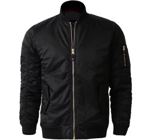 Unisex Casual Outdoor <b>Pilot</b> <b>Jacket</b> High Quality Breathable Windproof Satin Quilted Bomber Waterproof Zipper OEM - Product Image 1