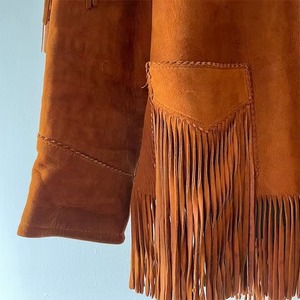 Nouvelles vestes de motard en cuir véritable marron chaud de style occidental, élégantes, confortables, à manches longues, imperméables, avec boutons en corne - Product Image 4