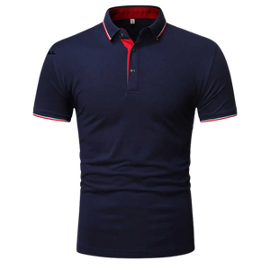 เสื้อโปโลแขนสั้นผู้ชาย สีพื้น ผ้าถัก โพลีเอสเตอร์ 100% แห้งเร็ว สไตล์ลำลอง ทรงปกติ สีขาว กรมท่า เทา ดำ - Product Image 2