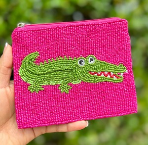 Fish Design Hand Beaded <b>Vintage</b> Style Girls <b>Key</b> Pattern Cotton Rattan Coin Purse Soft Large Travel Magnetic Jewelry Storage Bag - Product Image 4