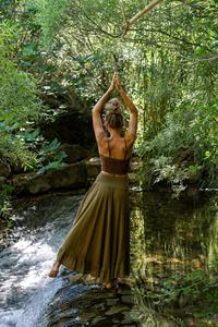 Falda Maxi de Algodón |   Falda con Estampado Tribal |   Cintura Elástica |   Falda Bohemia Asimétrica Estilo Gitano para Mujer - Product Image 2