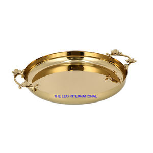 Nueva bandeja de servir con asas de metal, bandeja de desayuno de bambú, bandejas de madera, bandeja decorativa creativa para servir comida. - Product Image 4