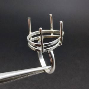 2026 Bague en argent sterling 925 plaqué, avec cabochon poire 8x10mm, à personnaliser, pour la fabrication de bijoux en gros - Product Image 2