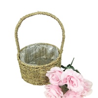 Panier de rangement pliable rectangulaire vintage en jonc de mer du Vietnam pour la maison, le jardin et l'intérieur, écologique, Hanoi