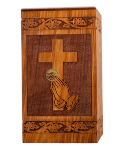 Ocean Inspired Resin & Natural Wood Cremation Urn Handmade Blue Wave Funeral Ashes <b>Box</b> by AYAANS - Product Image 1