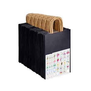 ถุงกระดาษคราฟท์สีดำหูบิดแบบกำหนดเอง สำหรับโปรโมชั่น/ซูเปอร์มาร์เก็ต/บรรจุภัณฑ์เสื้อผ้าสำหรับซื้อกลับบ้าน - Product Image 4