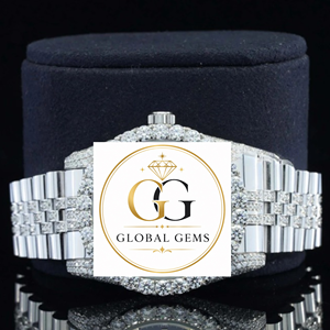 Customized Iced Lab Grown White Gold Stainless Steel <b>Automatic</b> Mechanical Watch VVS Diamonds Studded Water Resistant Unisex Hip - Product Image 3