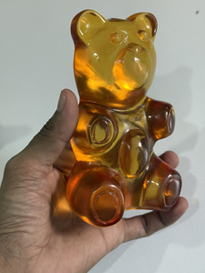 Cabujones de resina luminosos de oso de goma de colores, con base plana, modelados a mano, cuentas de oso de goma, dijes para decoración de uñas y llaveros - Product Image 6