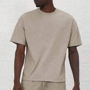 Men O Neck Solid Color Blank <b>Plain</b> T Shirt 220 Gsm Heavyweight Cotton Short Sleeves <b>Tshirts</b> Wholesale Oversized Sports T-Shirts - Product Image 1