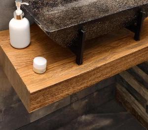 Lavabo Flotante de Madera Premium con Diseño de Montaje en Pared, Estante de Madera Sólida Resistente para Hogar y Hotel - Product Image 2