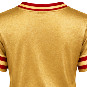 Camiseta de Fútbol Americano PDK para Mujer, Dorado y Rojo, Números 1923, Corona de Laurel, Cuello en V, Ribete a Rayas, Manga Corta, Artículos de la Hermandad - Product Image 6