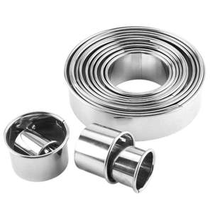 <b>Set</b> of 12 Round Shape Pastry Cutters Stainless Steel Biscuit Cookie Cutters <b>Baking</b> Tools Reusable Durable - Product Image 4
