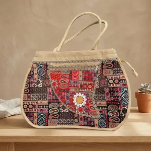 Sac fourre-tout en jute haut de gamme, réutilisable, pour courses, avec impression personnalisée pour emballage de détail et promotion de marque – Vente chaude - Product Image 2
