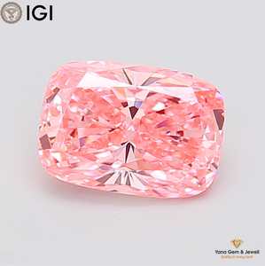 Diamant de laboratoire CVD rose vif fantaisie, taille coussin, 2,50 carats, clarté VS1, avec certificat IGI, pour la collection Rêve de Mariée - Product Image 1