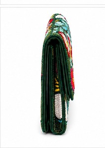 Handmade Beaded Floral Clutch With Embroidery Women's Bohemian Party Handbag Flap Closure - Product Image 4