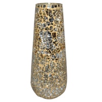 Vase en verre mosaïque fait main, artisanat indien, design contemporain, couleurs personnalisables, best-seller