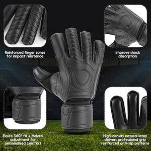 Gants de gardien de but en latex naturel - Imperméables, protection renforcée des doigts, support du poignet, fermeture à boucle, unisexe, sport - Product Image 2