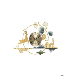 Modern Minimalist Round Brass <b>Silent</b> Analog Quartz Single Face <b>Wall</b> <b>Clock</b> with Needle Display for Living Room - Product Image 2