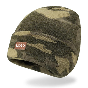 New Arrival Camouflage Beanie Hat Unisex Acrylic <b>Winter</b> <b>Cap</b> Outdoor Casual Fit 56-58CM Cuffed Design - Product Image 3