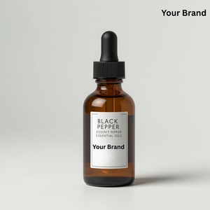 Aceite Esencial de Pimienta Negra 100% Puro y Orgánico (Piper Nigrum) Destilado al Vapor, Certificado GMP, Fabricante, Proveedor a Granel, Mayorista - Product Image 1