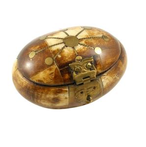 Caja de forma única para almacenamiento de joyas, diseño múltiple, embalaje de joyería de madera de la India - Product Image 1