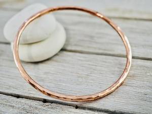 Belladec Minimalist Hand Forged Red <b>Copper</b> <b>Bangle</b> Bracelet Elegant Handmade Slim Stackable Everyday Unisex Classic Style Jewelry - Product Image 1