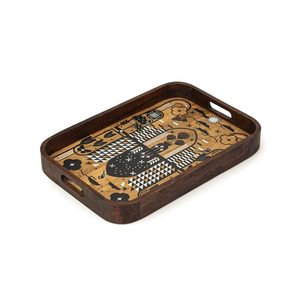 <b>Large</b> Wooden Rectangular Serving <b>Tray</b> For Serving Folk Floral for Home and Kitchen and Dinning Purpose Usage Available for Sell - Product Image 6