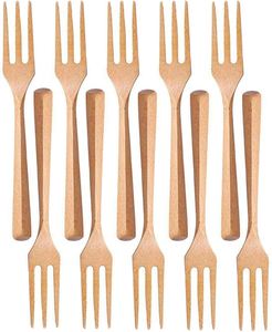 Ensemble de fourchettes en bois d'acacia de grande taille - Prix abordable - Ustensiles de table pour mariage - Fourchettes en bois naturel - Respectueuses de l'environnement - Product Image 3