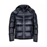NADRUB Veste d'hiver unisexe coupe-vent matelassée bomber en polaire pour l'extérieur, longue, décontractée, à col montant, avec logo frontal, Tailles EU US