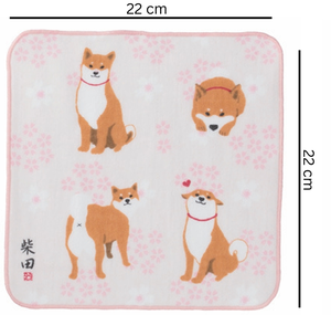 Serviette de toilette carrée pour enfant, imprimée Shiba Inu, 100% coton, écologique, résistante aux enfants, avec motif animalier, pour les voyages et la plage - Product Image 2