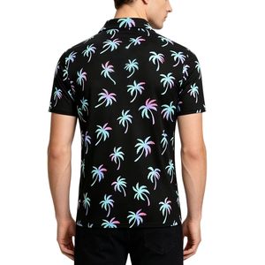 Camiseta de Golf para Hombre de Alta Calidad con Diseño de Palmeras, Manga Corta, Tejido de Poliéster, Cómoda, Transpirable y de Secado Rápido - Product Image 4
