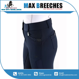 Jodhpurs d'équitation pour femmes Premium à adhérence intégrale, avec assise en gel, grip en silicone antidérapant personnalisable et tissu performant flexible pour - Product Image 3