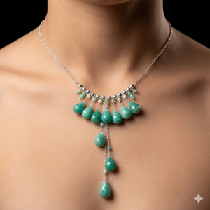 Collier en perles de style bohème plaqué argent, fait main, certifié par un tiers, bijoux statement pour femmes - Product Image 1