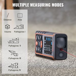 Misuratore di distanza Laser con precisione di 400 ft 100-gruppo di stoccaggio pitagorico modalità 2.4 ''schermo LCD colorato misura l'area di distanza Laser - Product Image 3