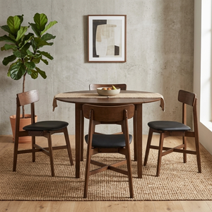Modern Dining Chair Cocoa <b>Frame</b> Espresso <b>Vinyl</b> Seat for Home Restaurant Hotel Wholesale Supplier - Product Image 6