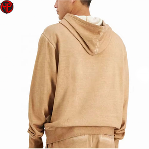 Conjunto de Sudadera con Capucha y Pantalones Cortos para Hombre, con Logotipo Personalizado, Efecto Desgastado por el Sol, 100% Algodón, Secado Rápido, Estilo Urbano, a la Moda, Vintage - Product Image 3