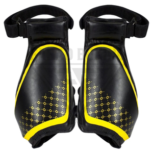 Protège-jambes de boxe durables en gros : Protection améliorée contre les chocs et finition élégante, protège-cuisses personnalisables à motif jaune - Product Image 1