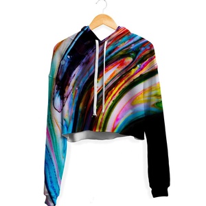 Sudadera Corta con Capucha para Mujer, Estilo Casual Urbano de Invierno, con Estampado por Sublimación y Logotipo Frontal - Product Image 1