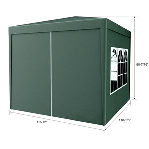 Tenda Pergola a 4 Lati in Tessuto PE Verde 3x3m (10FT X 10FT) con 4 Lati Rimovibili per Feste all'Aperto - Product Image 5