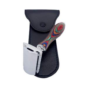 Reasonable price top demanded low MOQ Shaving Razor Complete with Stainless Steel 3 Edge Safety Razor and Wood Handle for <b>Men</b> - Product Image 2