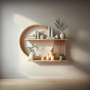 Handcrafted Unique Round Wood Slice Wall Shelf - <b>Rustic</b> Finish | Wholesale - Product Image 4